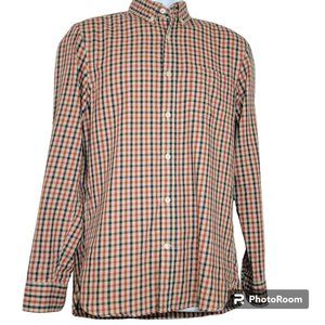 L.O.G.G by H&M Casual Button Down Shirt, Men S, Beige, Blue & Red Check,  EUC